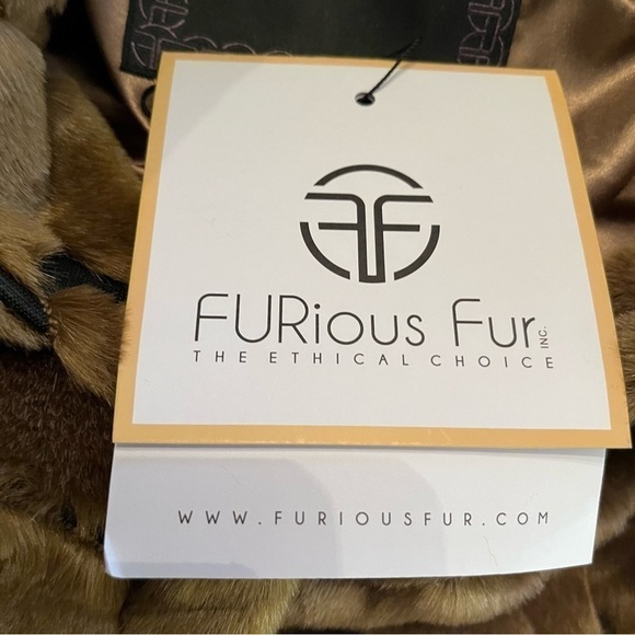 FURIOUS Fur® ‘Filigree’ Swing Coat (Women’s Small, Brown) NEW WITH TAGS - Picture 7 of 9